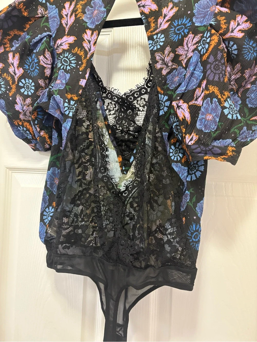 Intimately by Free People In the Moment Floral Bodysuit Xsmall